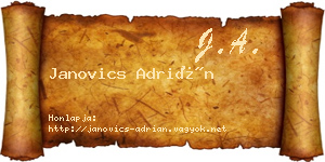 Janovics Adrián névjegykártya